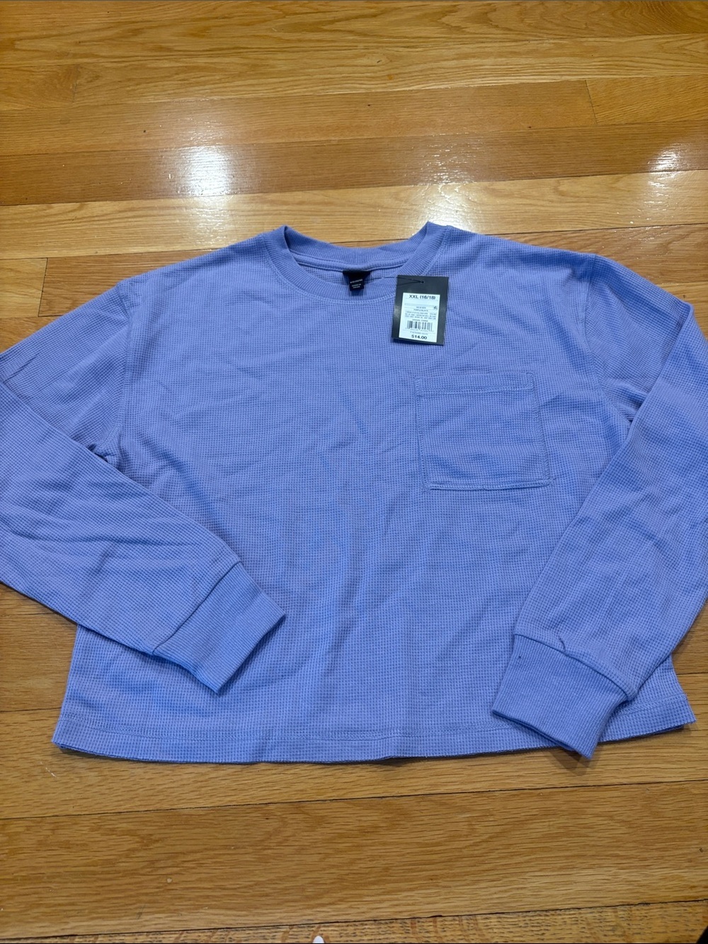 Lavender Waffle Knit Long Sleeve Top